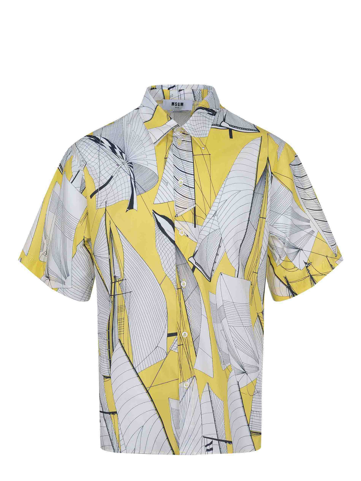 MSGM Shirts 3840ME12 257050-06 White/Yellow