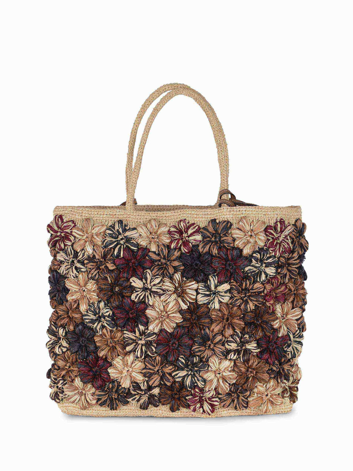 AFAR Bags FLOWER L MULTISTRAW Beige