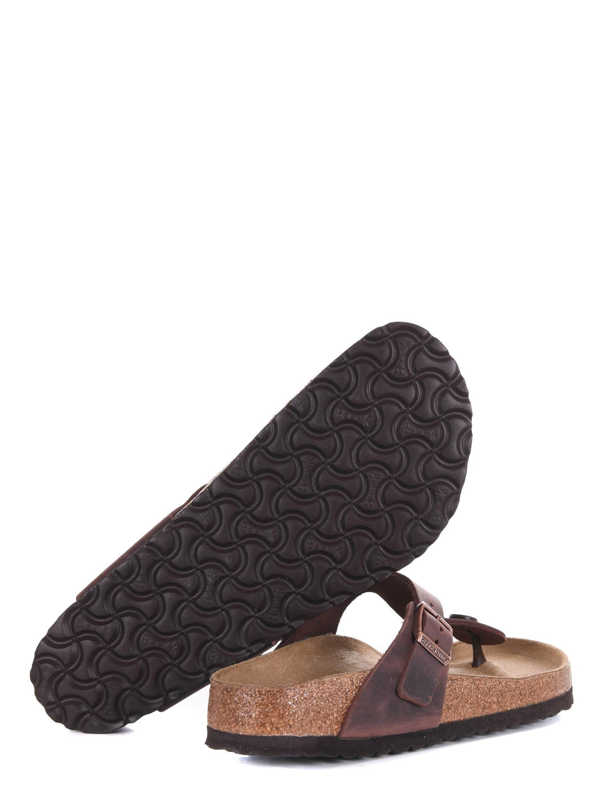 BIRKENSTOCK Slippers 743831 OILED LEATHER Brown