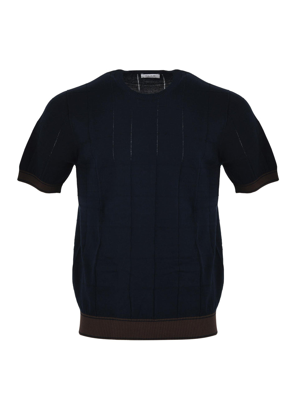 CLAQ T-shirt CQ1200012 BLUE Dark blue/Brown