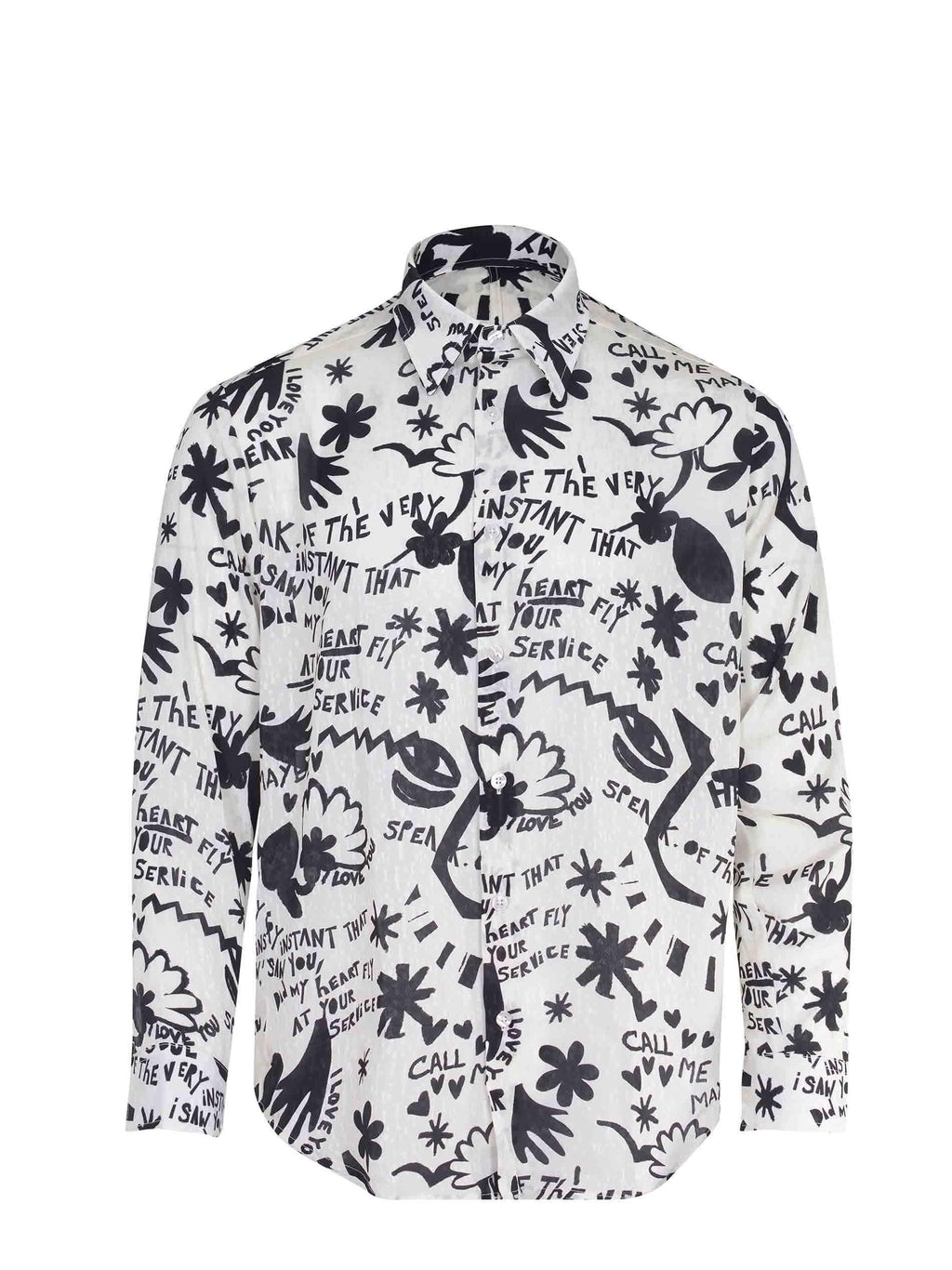 NEW YORK RESIDENT Shirts ENNIO 7K186-CREAM White/Black