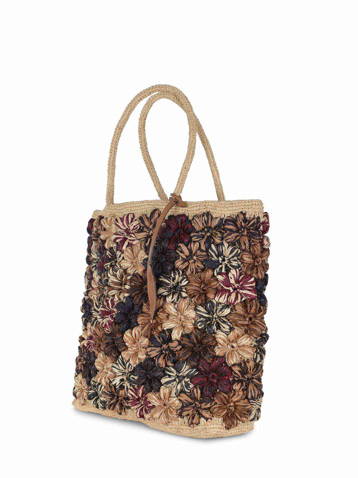 AFAR Bags FLOWER L MULTISTRAW Beige