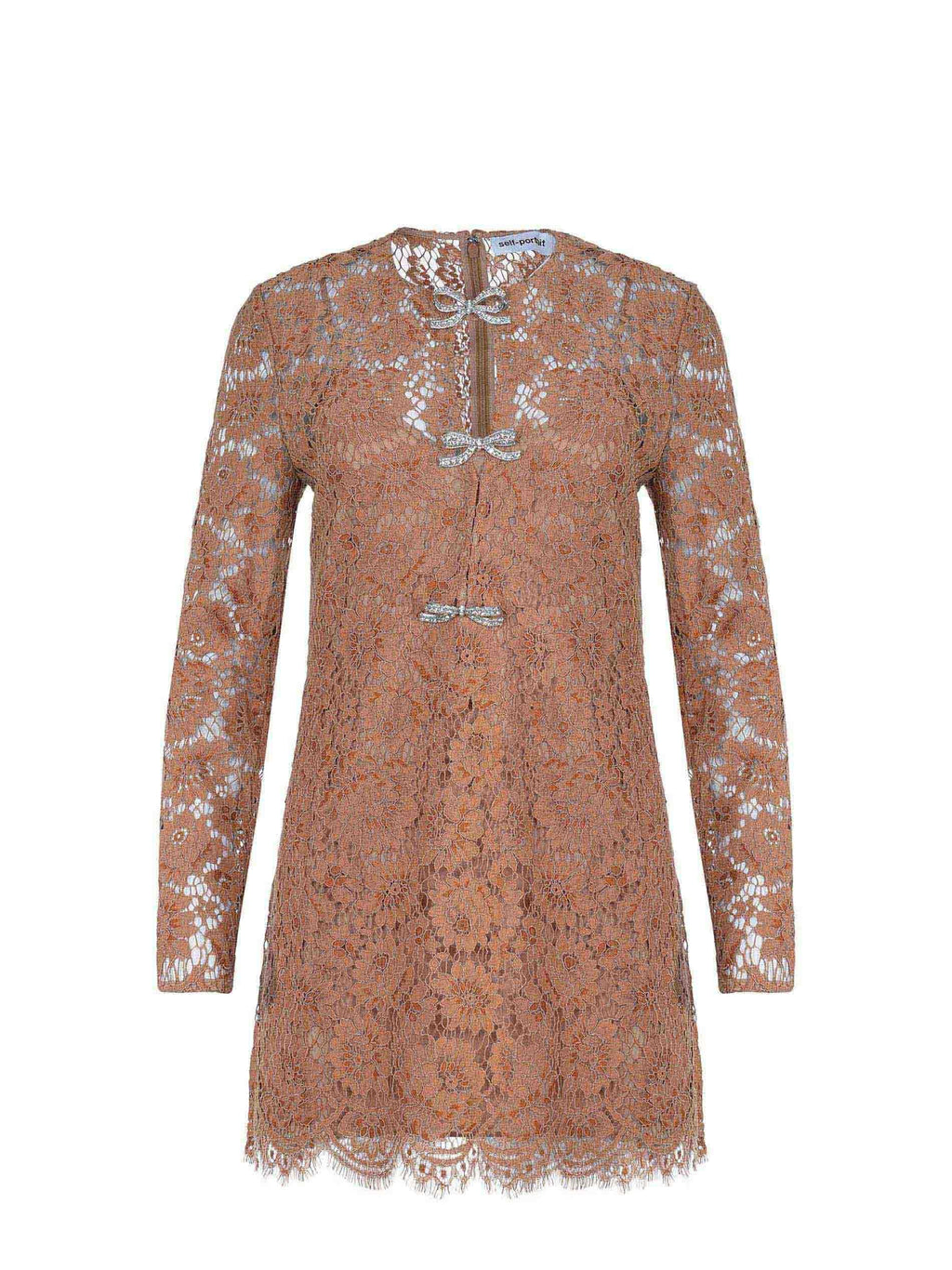SELF-PORTRAIT Dresses SS25-001SA TAN Biscuit