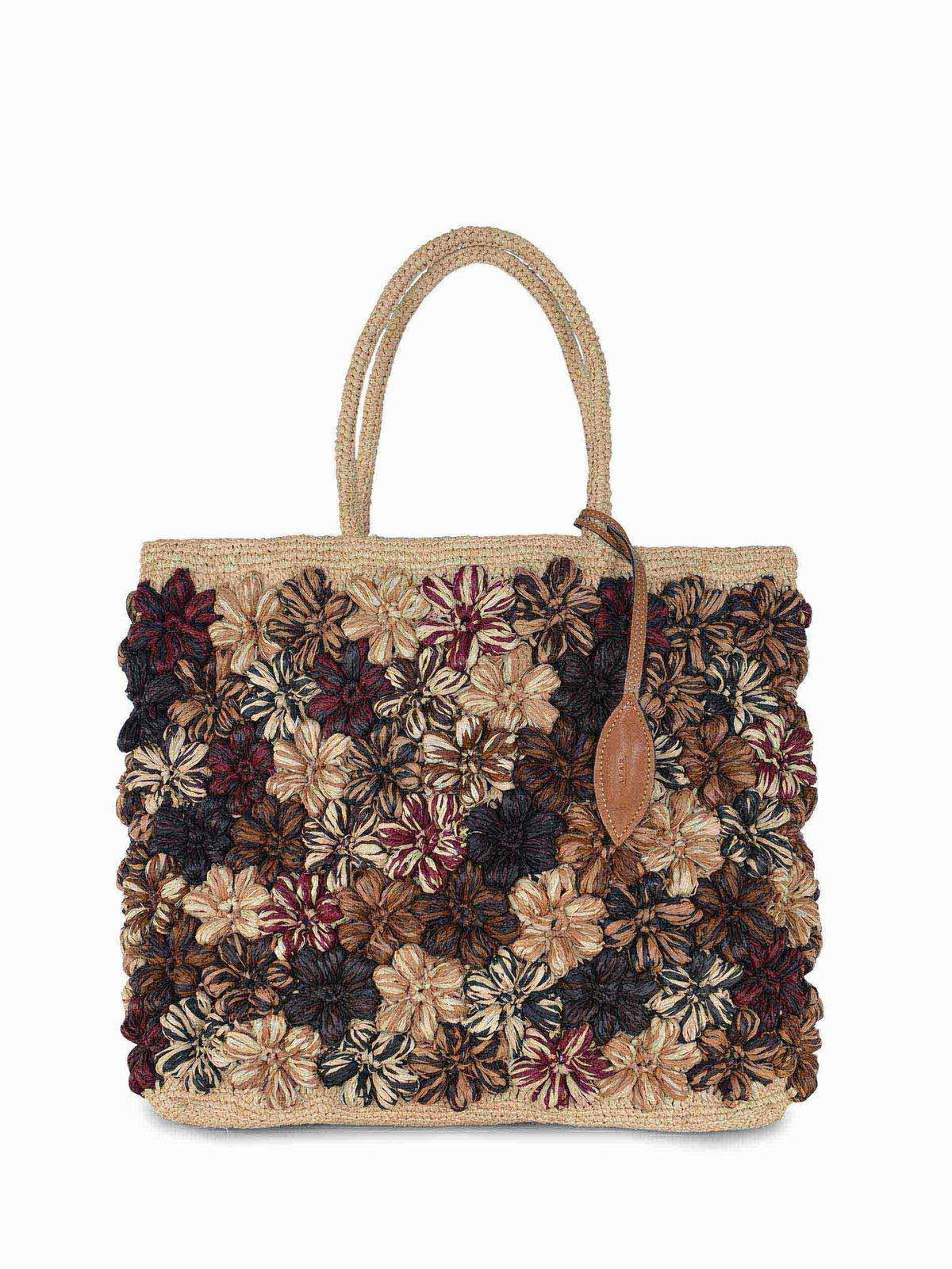 AFAR Bags FLOWER L MULTISTRAW Beige